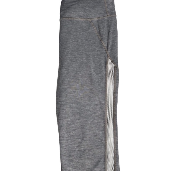 Athleta Women’s Legging High-Rise Heather Gray/White Mesh 7/8 Leg Size-S GUC - Picture 3 of 6